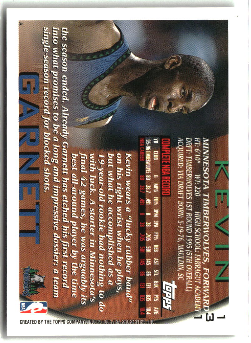 Kevin Garnett 1996-97 Topps #131