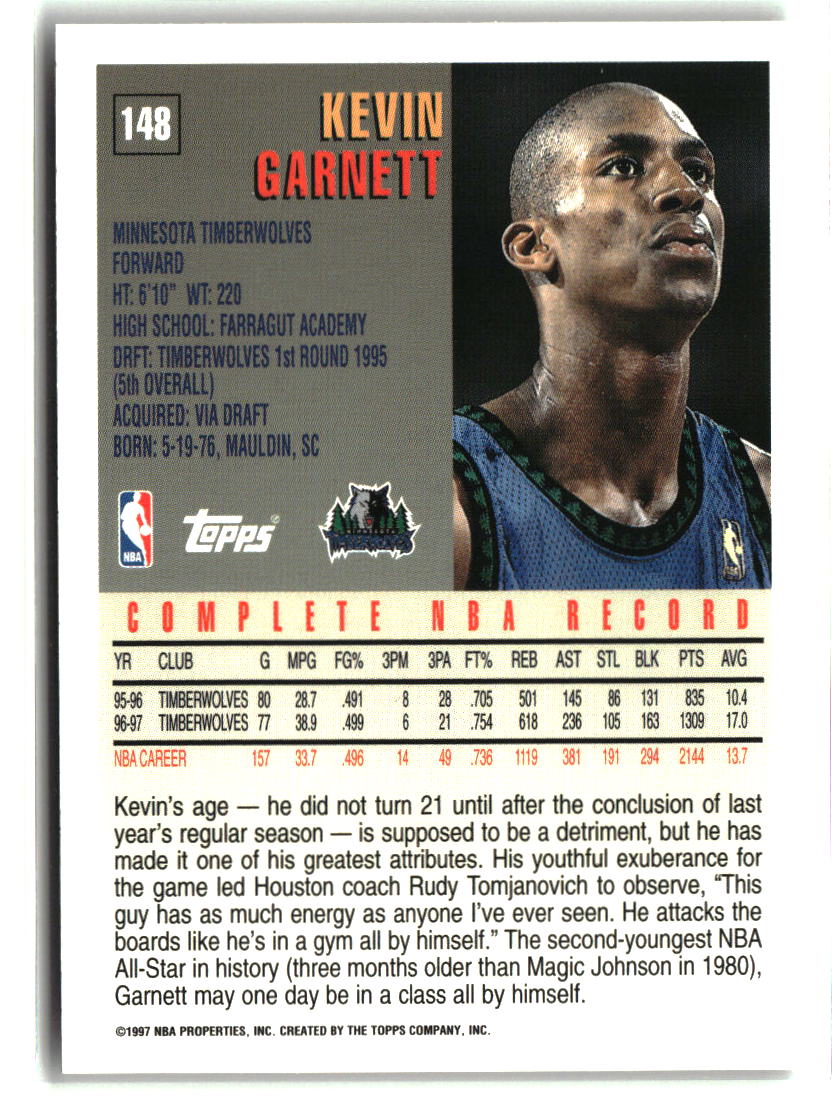 Kevin Garnett 1997-98 Topps #148