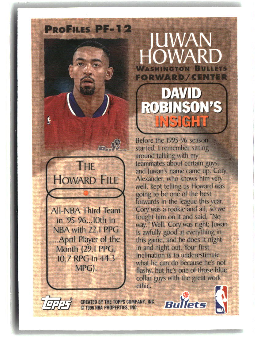 Juwan Howard 1996-97 Topps ProFiles #PF-12