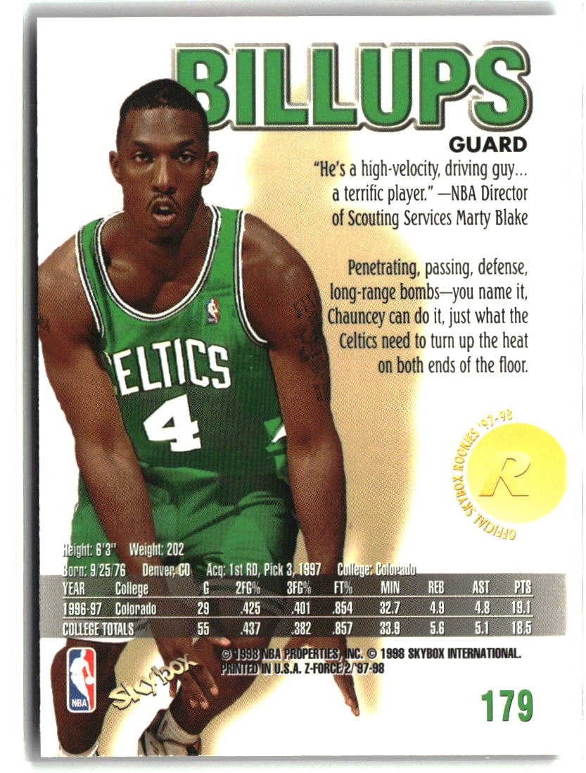 Chauncey Billups 1997-98 SkyBox Z-Force #179