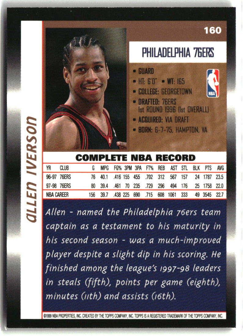 Allen Iverson 1998-99 Topps #160