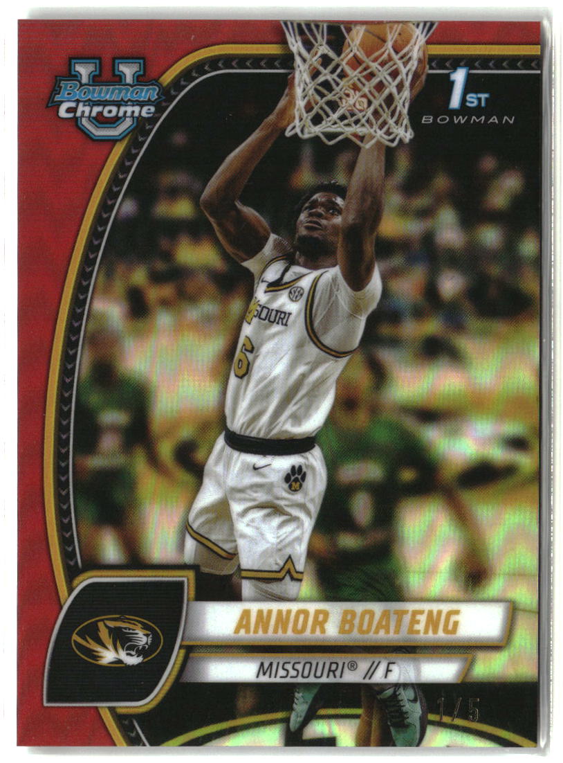 Annor Boateng 2024-25 Bowman University Chrome Red Refractor #7 #/5