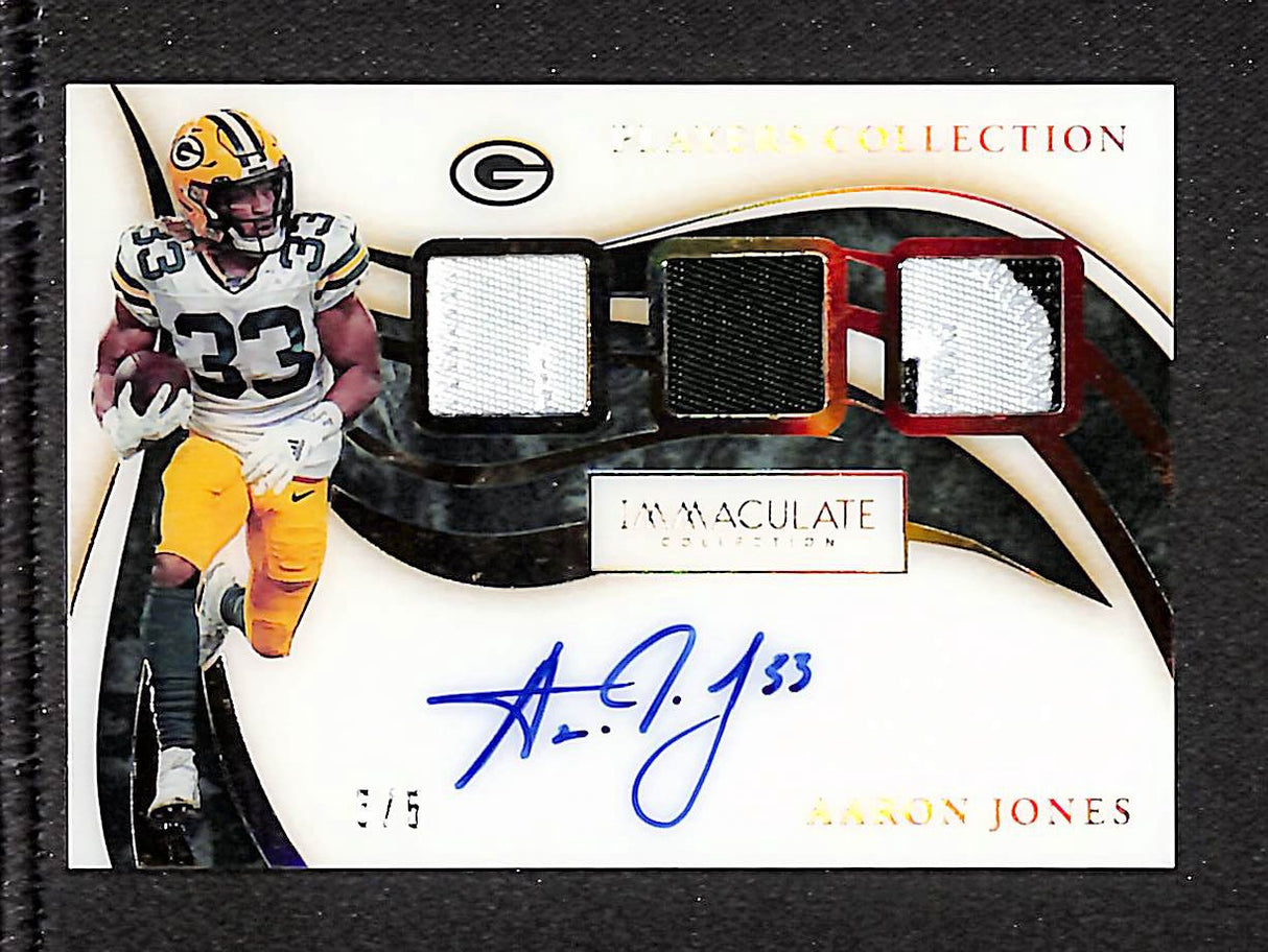 Aaron Jones 2020 Immaculate Players Collection Autographs Gold #PC-AJ #/5