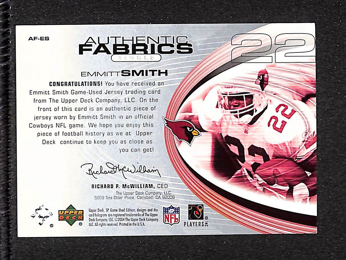 Emmitt Smith 2004 SP Game Used Authentic Fabrics #AF-ES