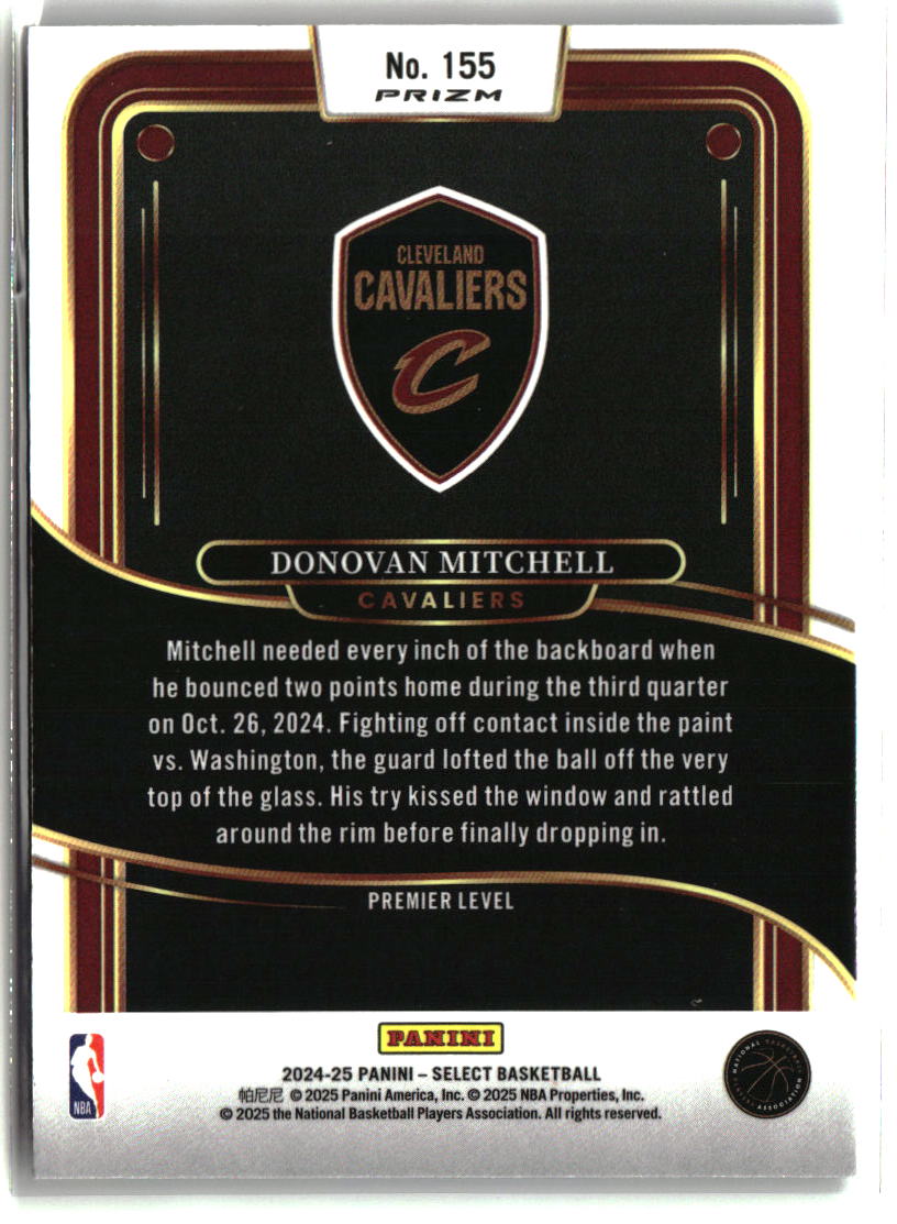 Donovan Mitchell 2024-25 Panini Select Tri-Color Prizm #155