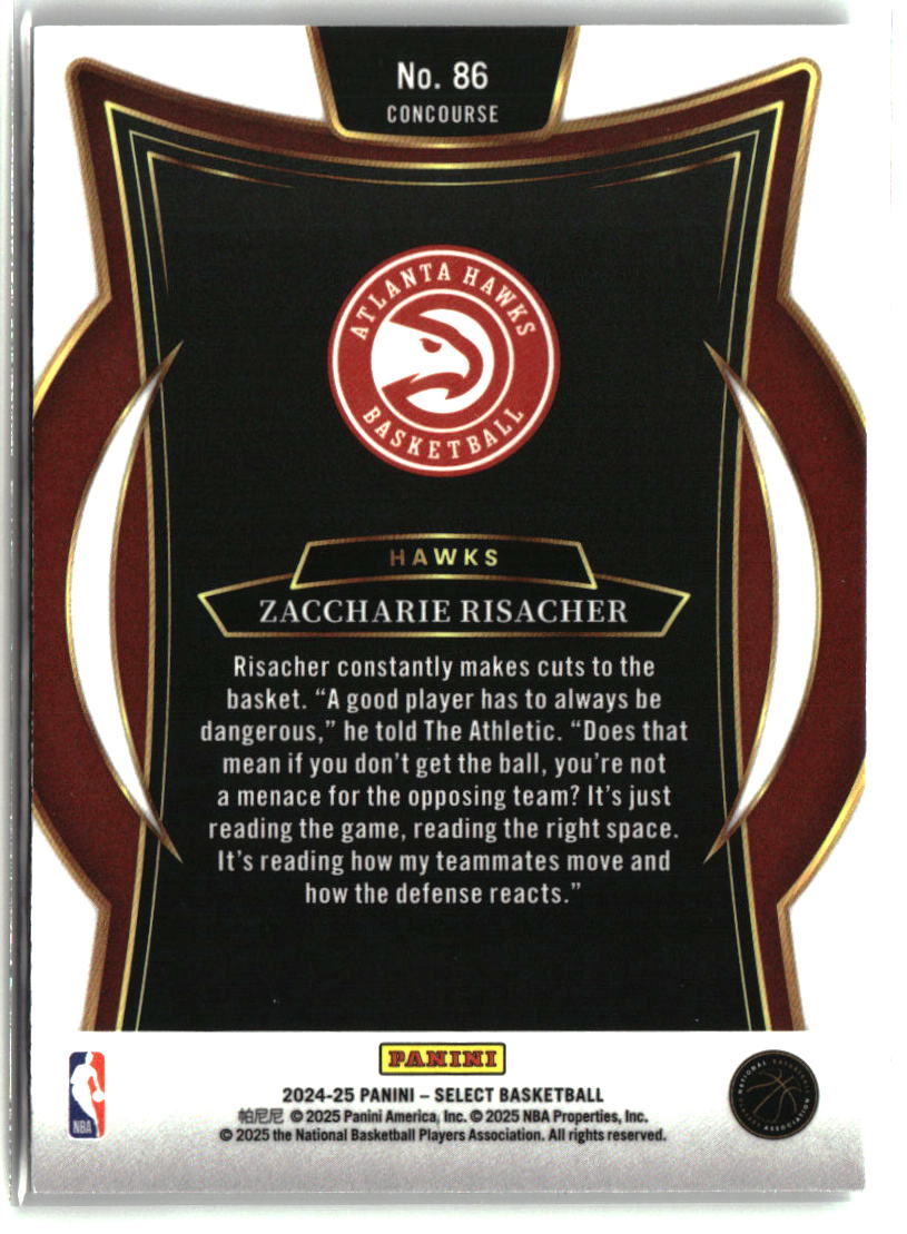 Zaccharie Risacher 2024-25 Panini Select #86
