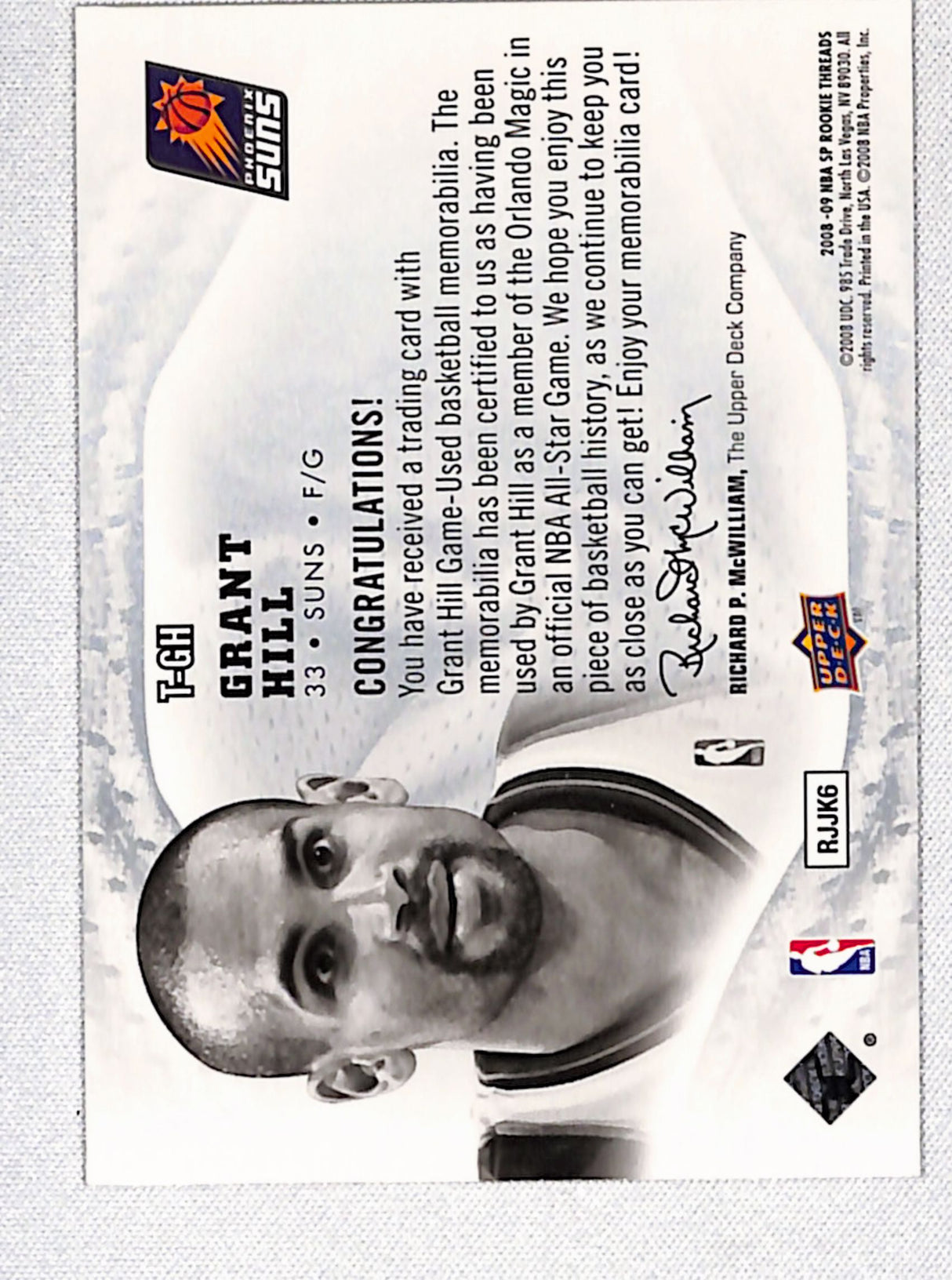 Grant Hill 2008-09 SP Rookie Threads SP Threads #T-GH