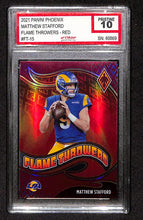 Load image into Gallery viewer, Matthew Stafford 2021 Panini Phoenix Flame Throwers Red #FT-15 #/199 Other 10