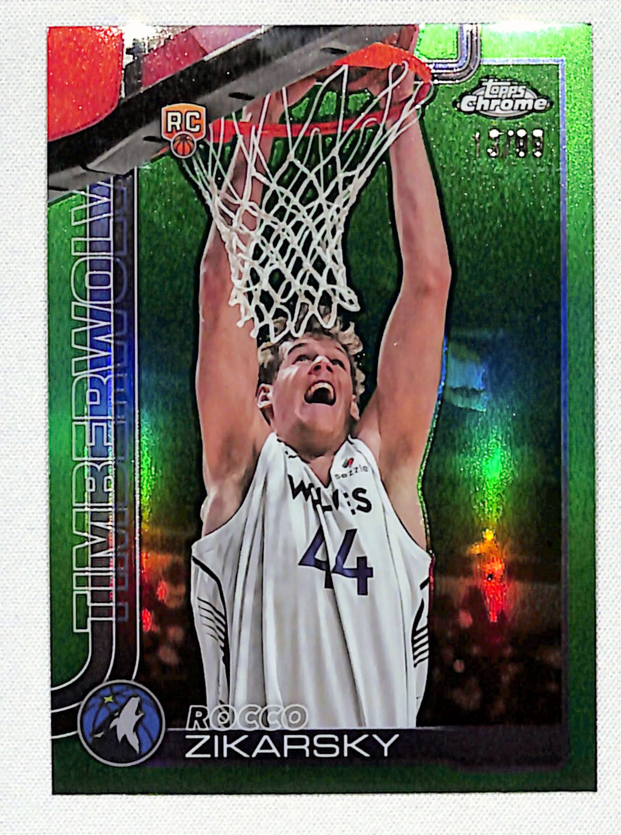 Rocco Zikarsky 2025-26 Topps Chrome Green Refractor #296 #/99