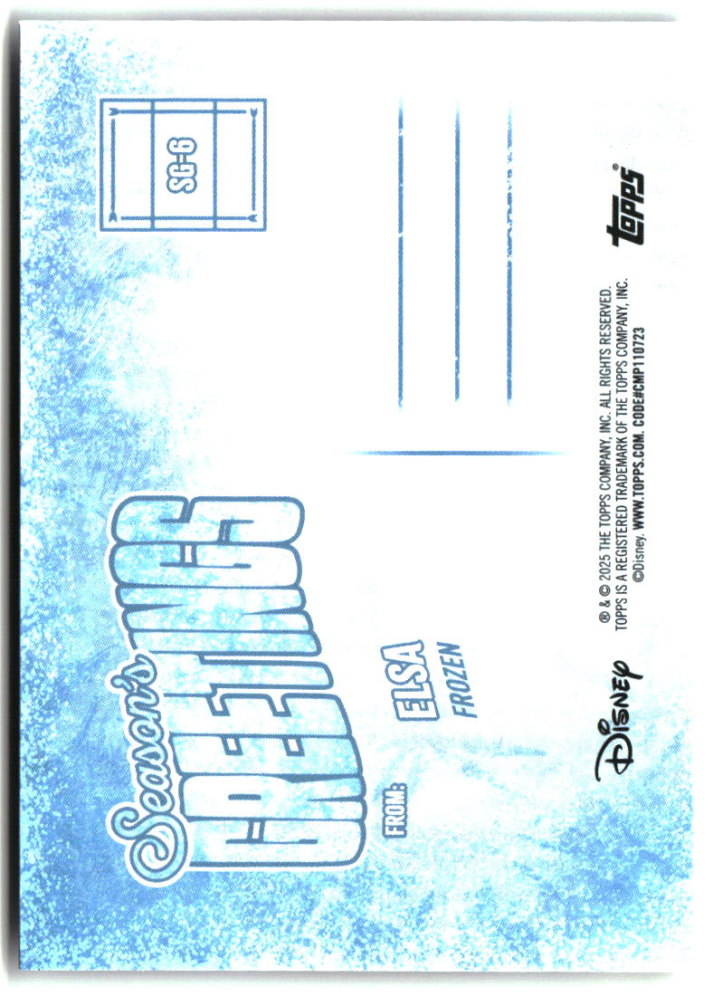 Elsa 2025 Topps Disney Wonder Season's Greetings #SG-6