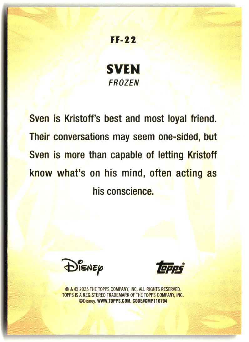 Sven 2025 Topps Disney Wonder Furry Friends #FF-22