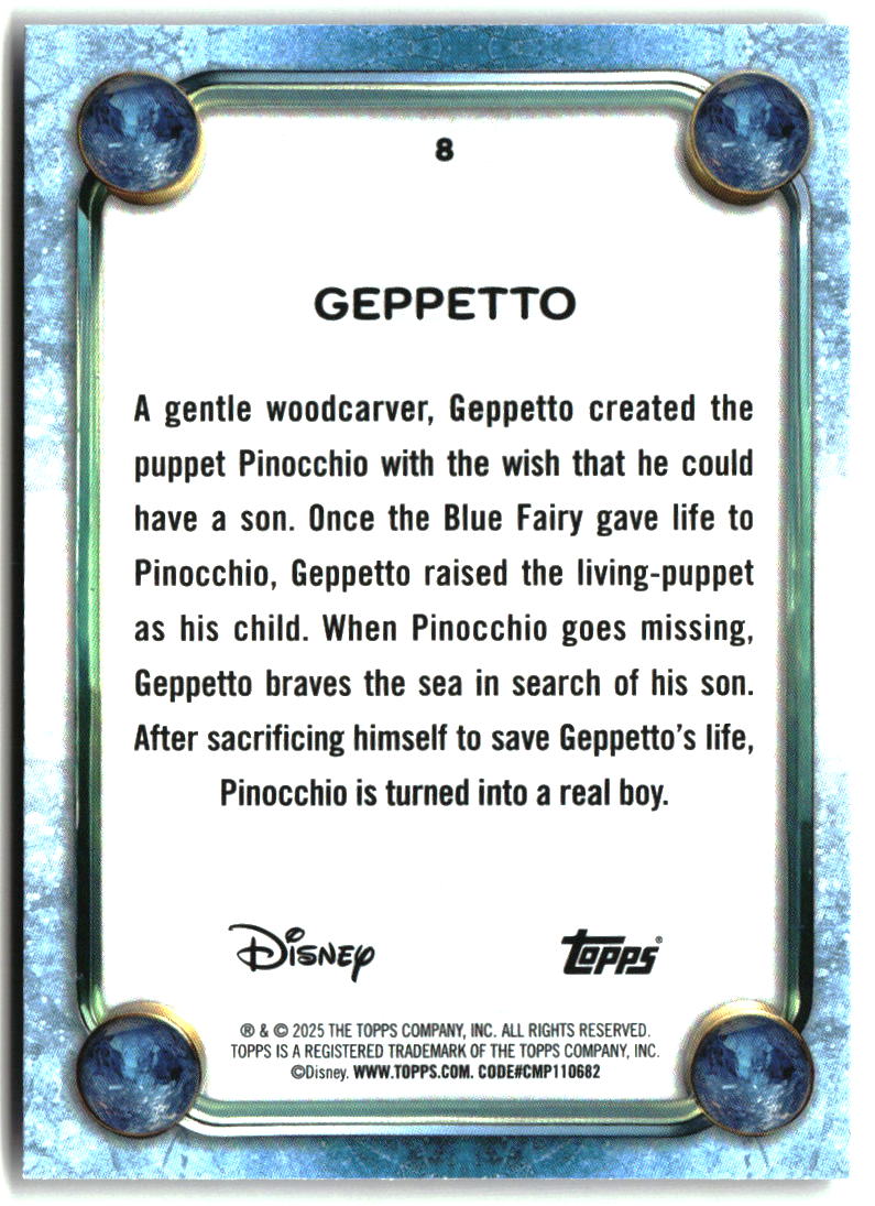 Geppetto 2025 Topps Disney Wonder #8