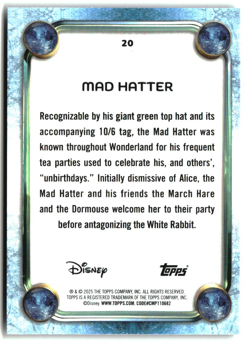 Mad Hatter 2025 Topps Disney Wonder #20