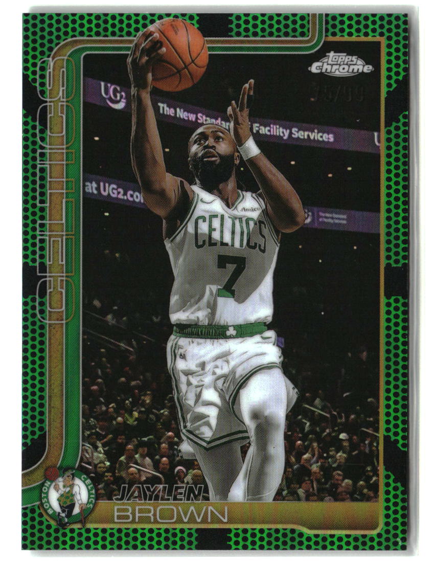 Jaylen Brown 2025-26 Topps Chrome Green Basketball Refractor #51 #/99