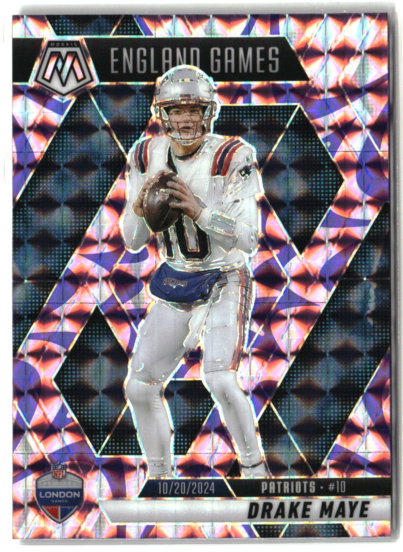 Drake Maye 2025 Panini Mosaic Mosaic Reactive Purple #258