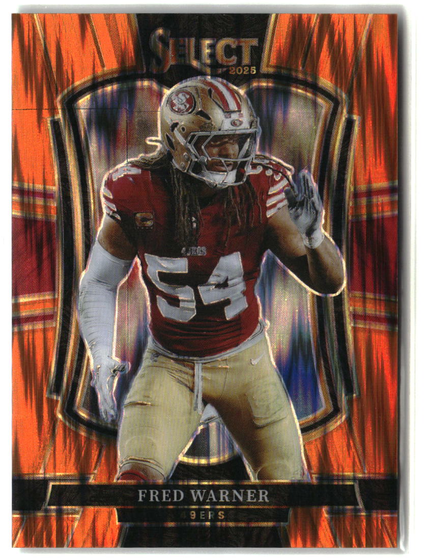 Fred Warner 2025 Panini Select Orange Prizm Shock #118 #/399