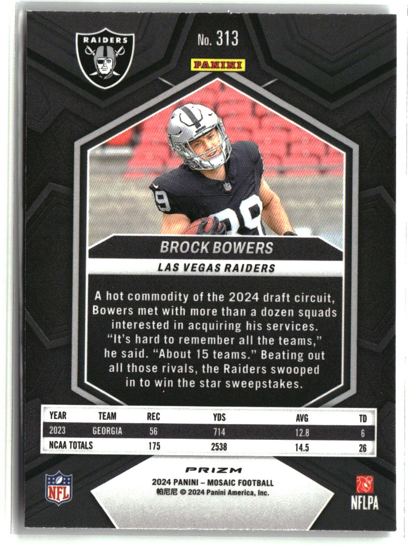 Brock Bowers 2024 Panini Mosaic Silver #313