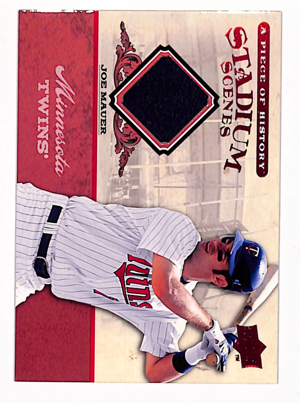 Joe Mauer 2008 Upper Deck A Piece of History Stadium Scenes Jersey Red #SS32