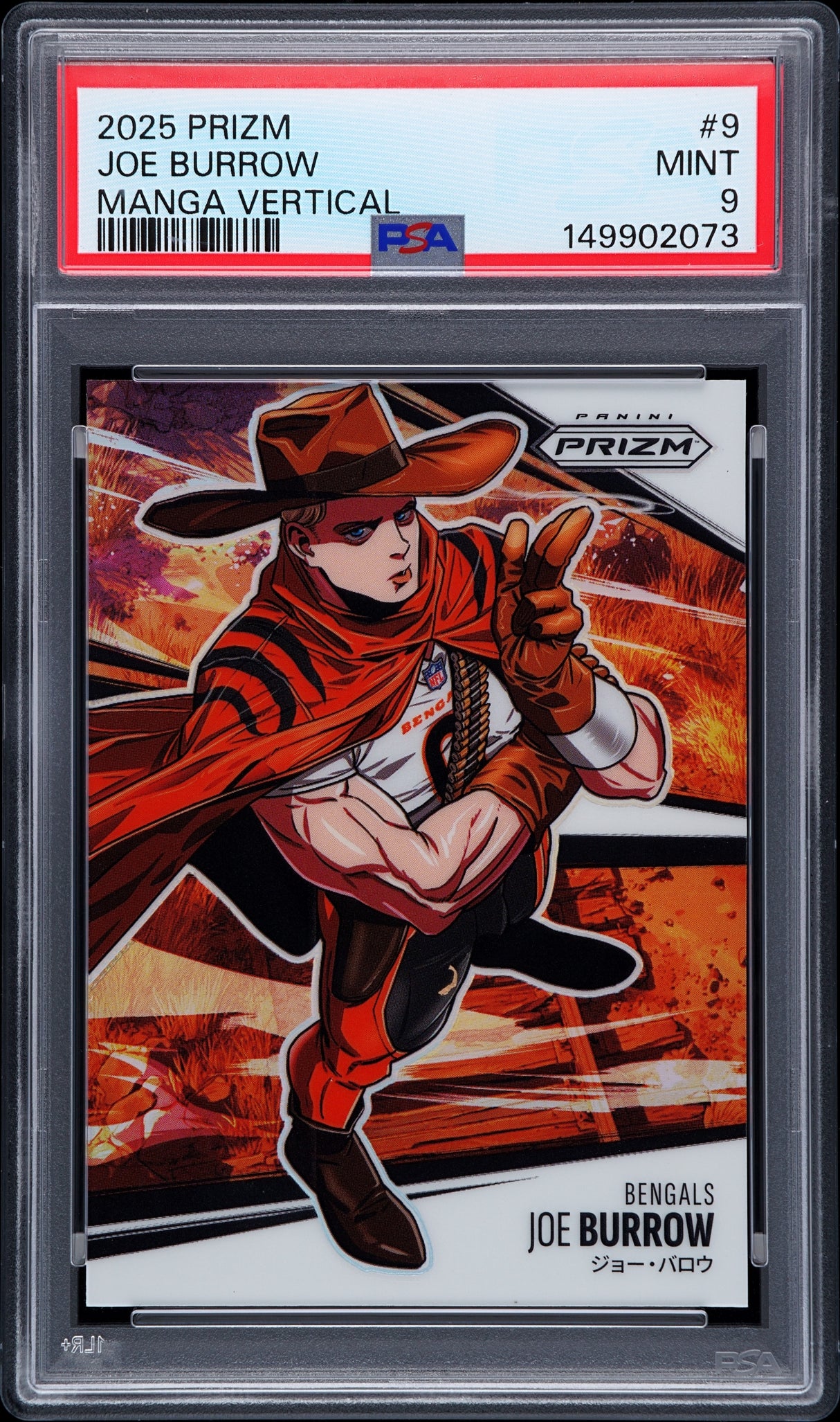 Joe Burrow 2025 Panini Prizm Manga Vertical #9 PSA 9