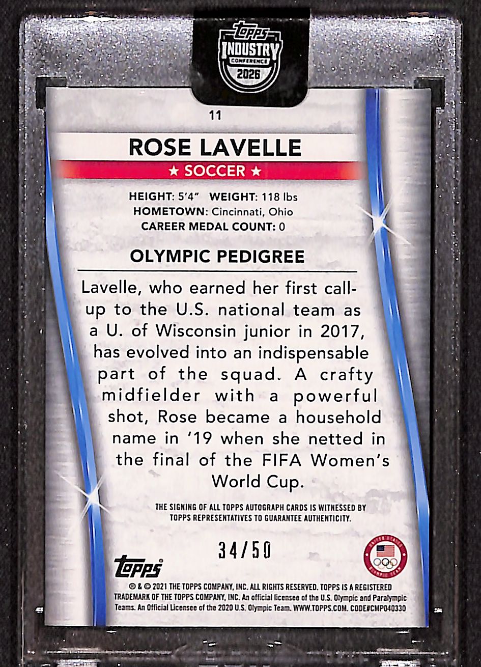 Rose Lavelle 2021 Topps U.S. Olympic Autograph Silver #11 #/50
