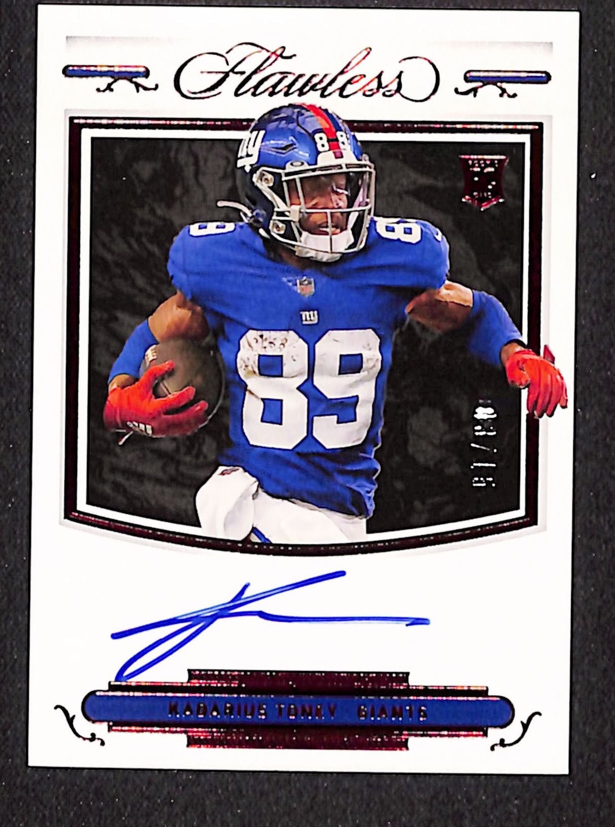 Kadarius Toney 2021 Panini Flawless Rookie Shadow Signatures Ruby #RSS-KTO #/15