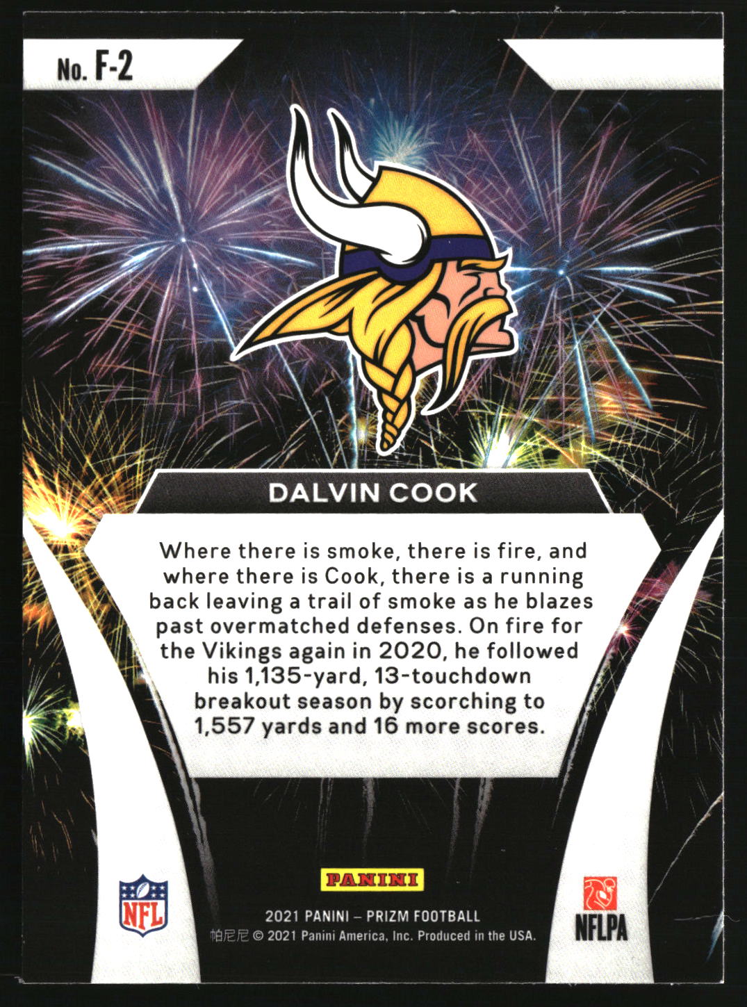Dalvin Cook 2021 Panini Prizm Fireworks #F-2