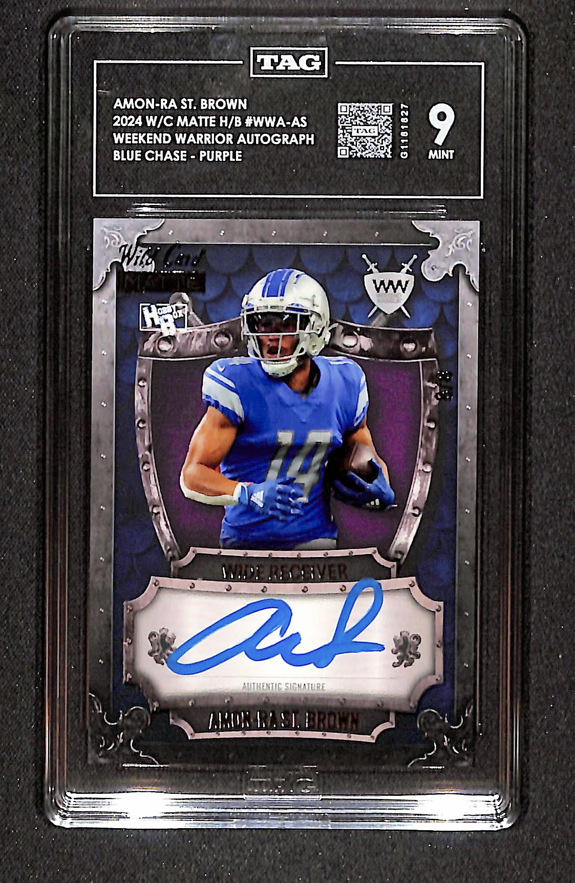 2024 Wild Card Matte Amon-Ra Weekend Warrior Blue/Purple #WWA-AS TAG 9 #/8