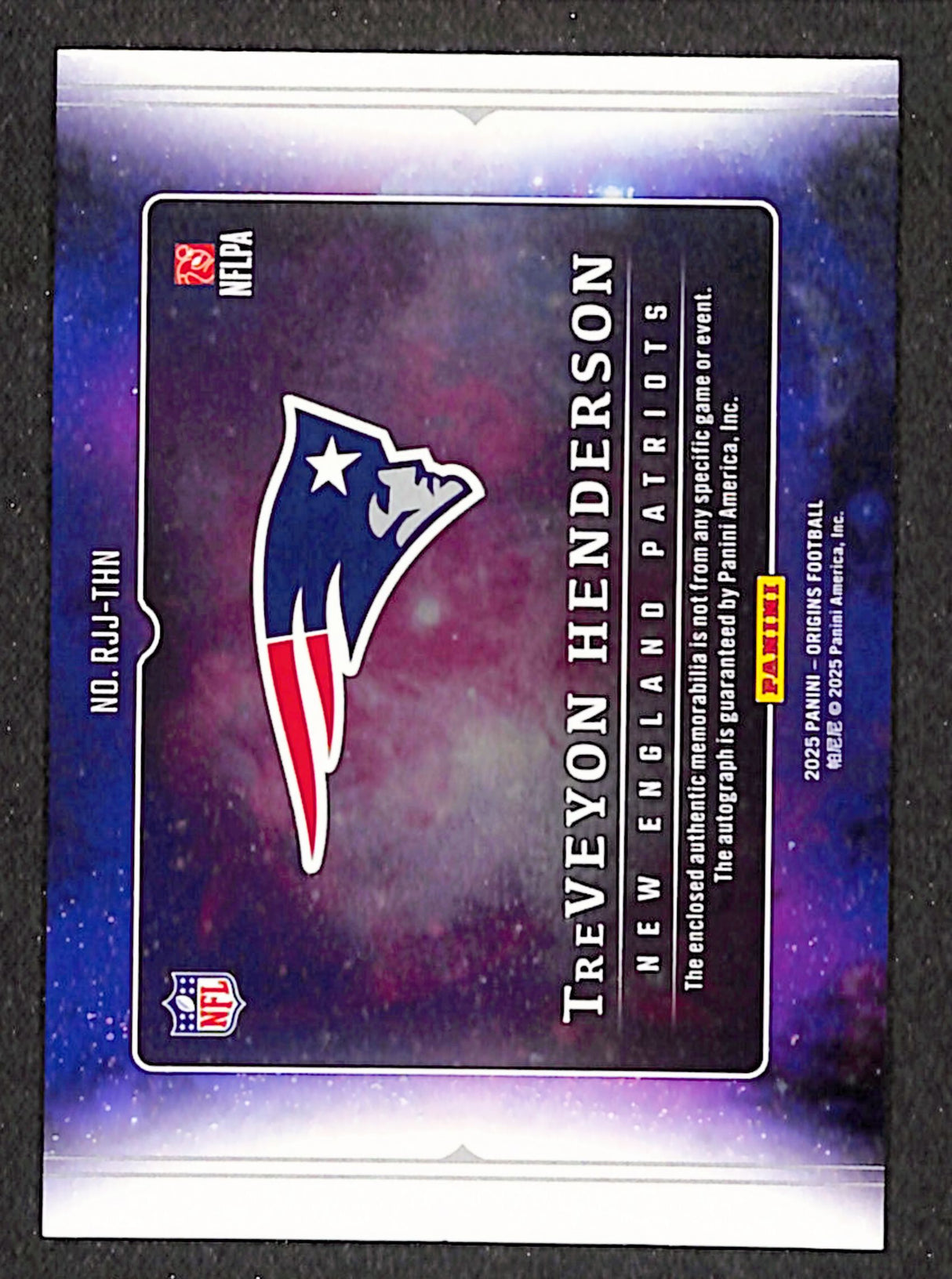 TreVeyon Henderson 2025 Panini Origins Rookie Jumbo Jersey Autographs #RJJ-THN