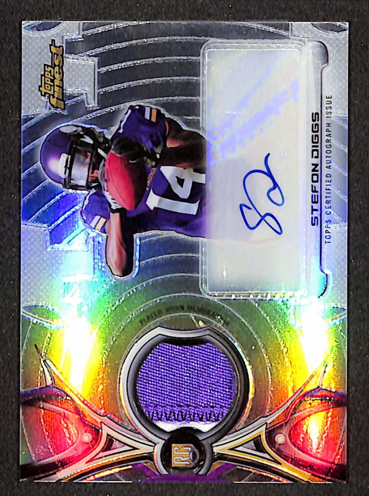 Stefon Diggs 2015 Finest Rookie Patch Autographs Refractors #RRAP-SD
