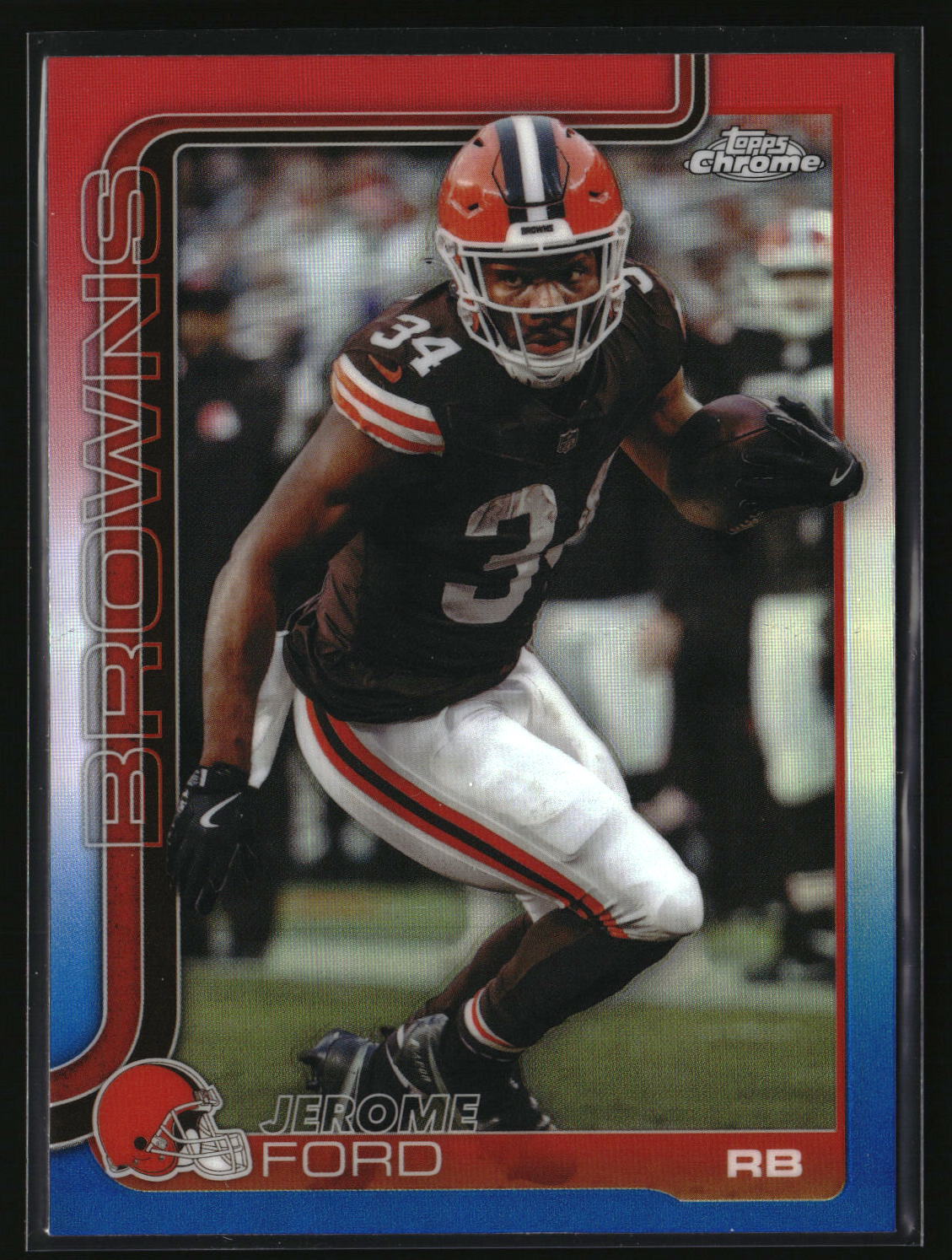Jerome Ford 2025 Topps Chrome Red White and Blue Refractor #71