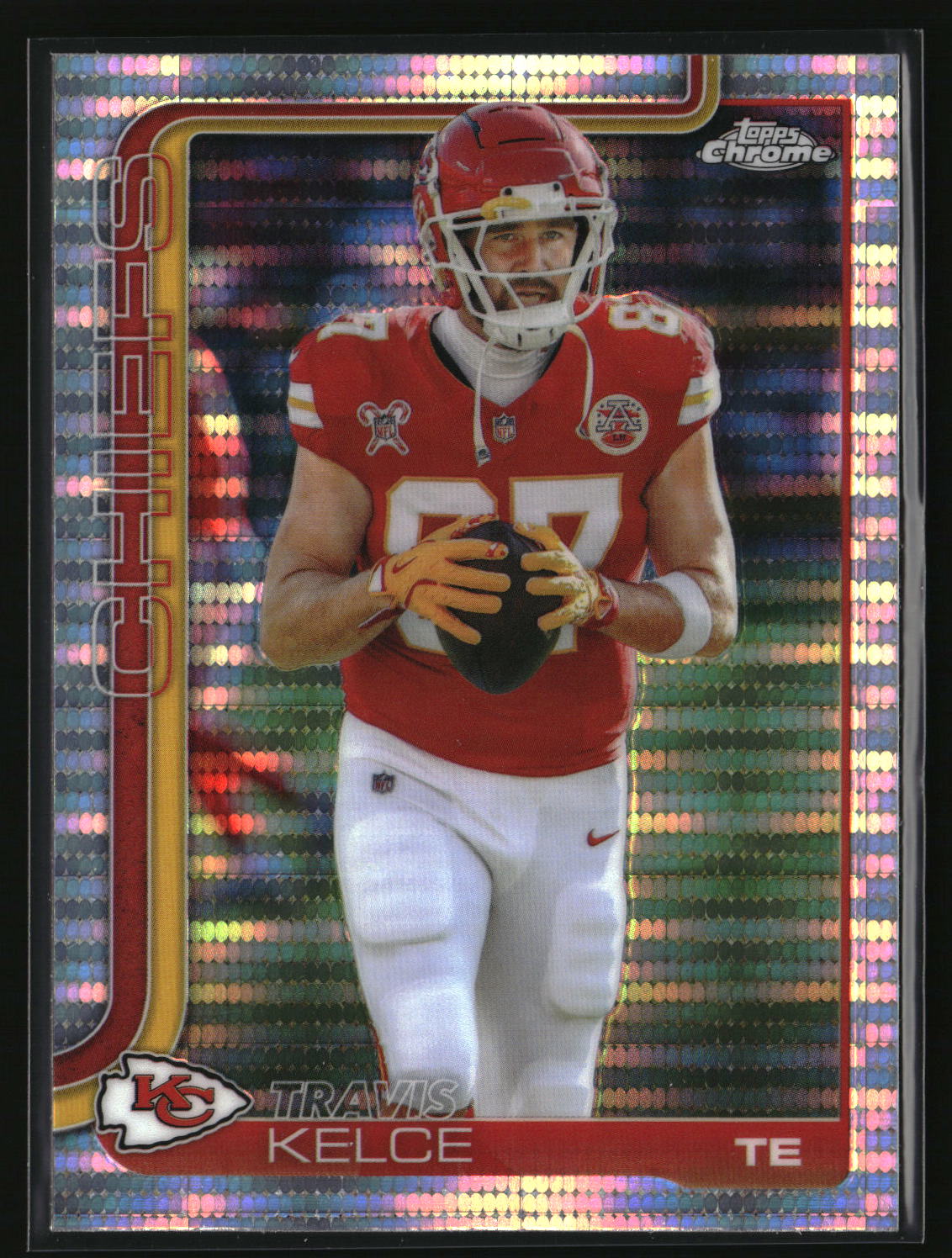 Travis Kelce 2025 Topps Chrome Pulsar Refractor #150