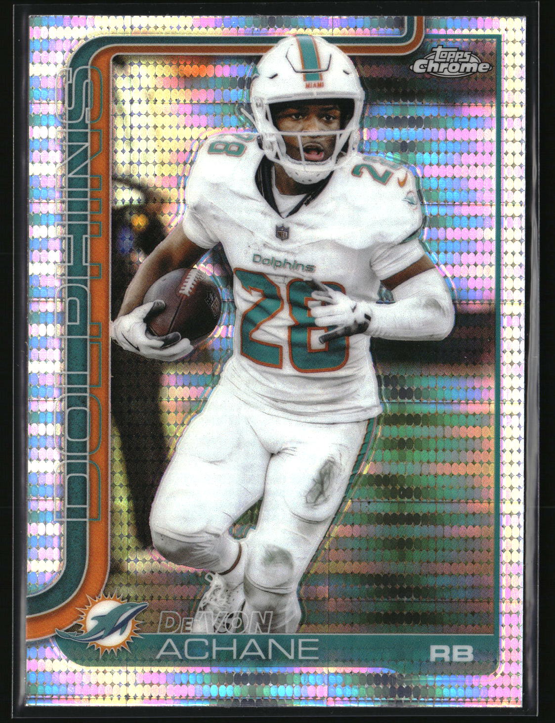 De'Von Achane 2025 Topps Chrome Pulsar Refractor #188