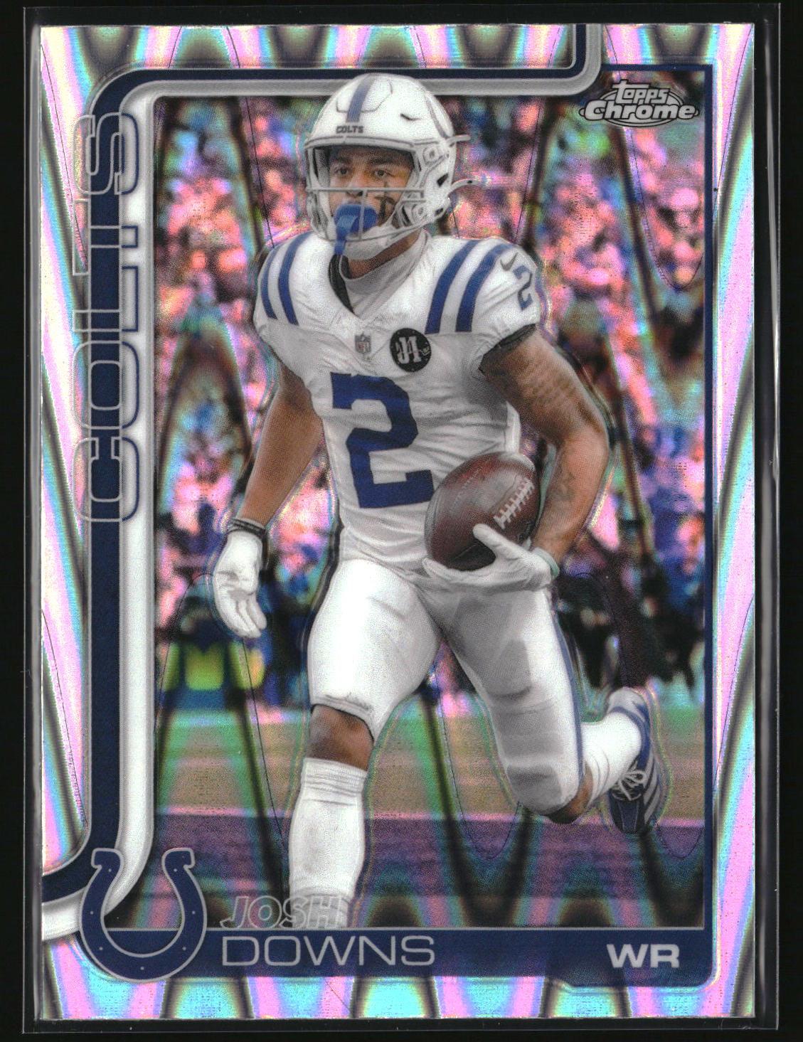 Josh Downs 2025 Topps Chrome Ray Wave Refractor #127