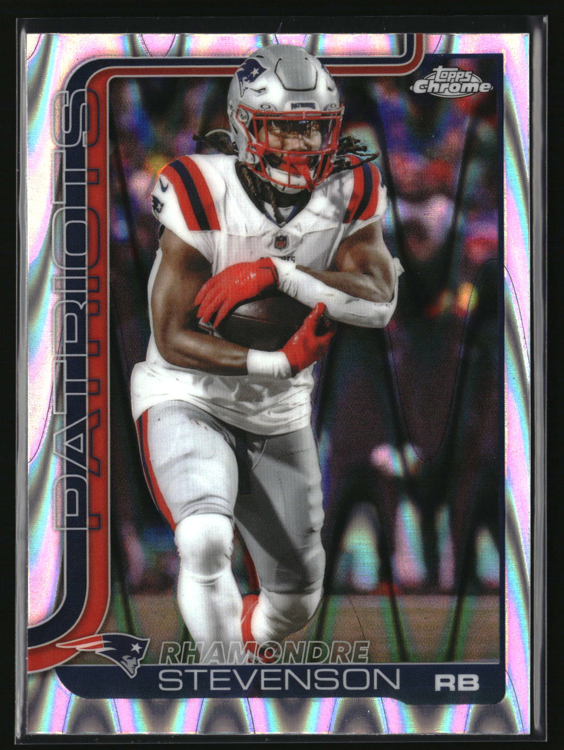 Rhamondre Stevenson 2025 Topps Chrome Ray Wave Refractor #210