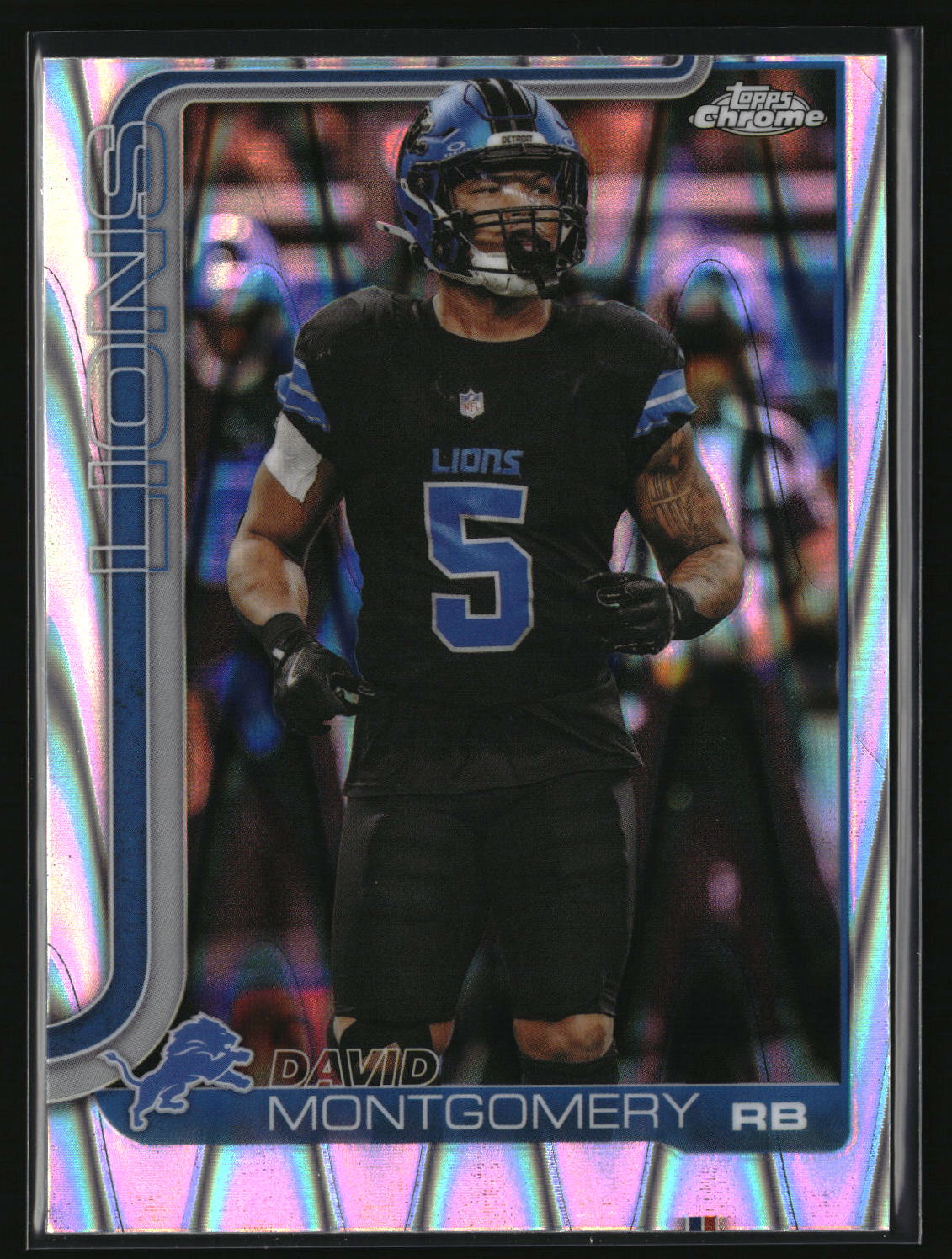 David Montgomery 2025 Topps Chrome Ray Wave Refractor #103
