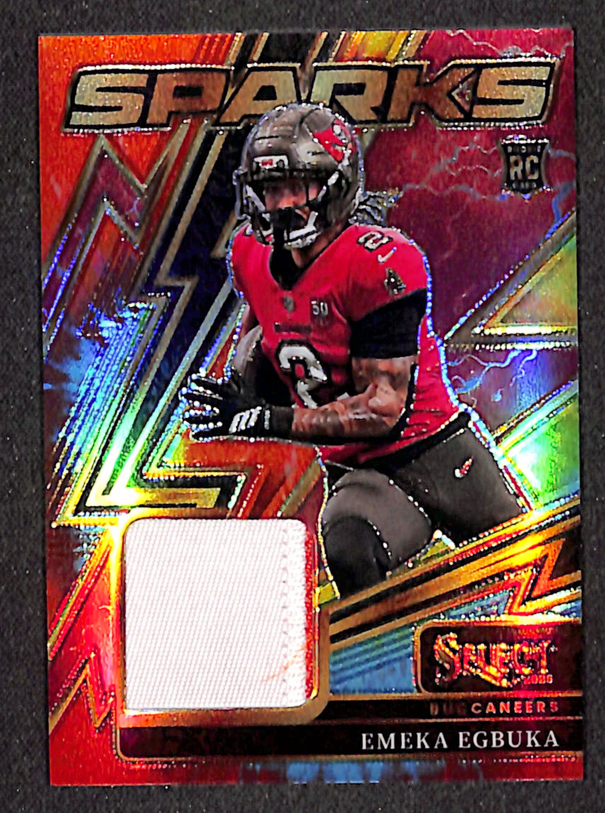 Emeka Egbuka 2025 Panini Select Sparks Tie-Dye Prizm #SPK-EEA #/25