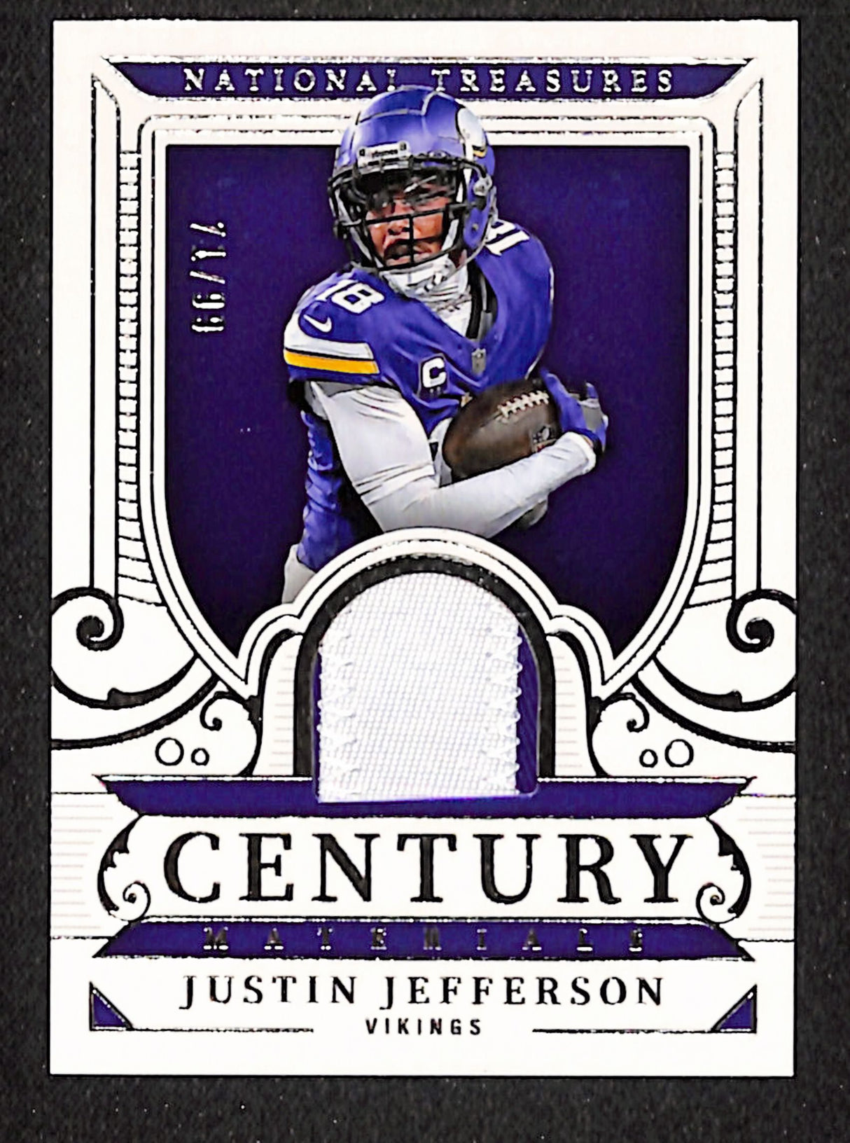 Justin Jefferson 2025 Panini National Treasures Century Materials #CM-JJN #/99