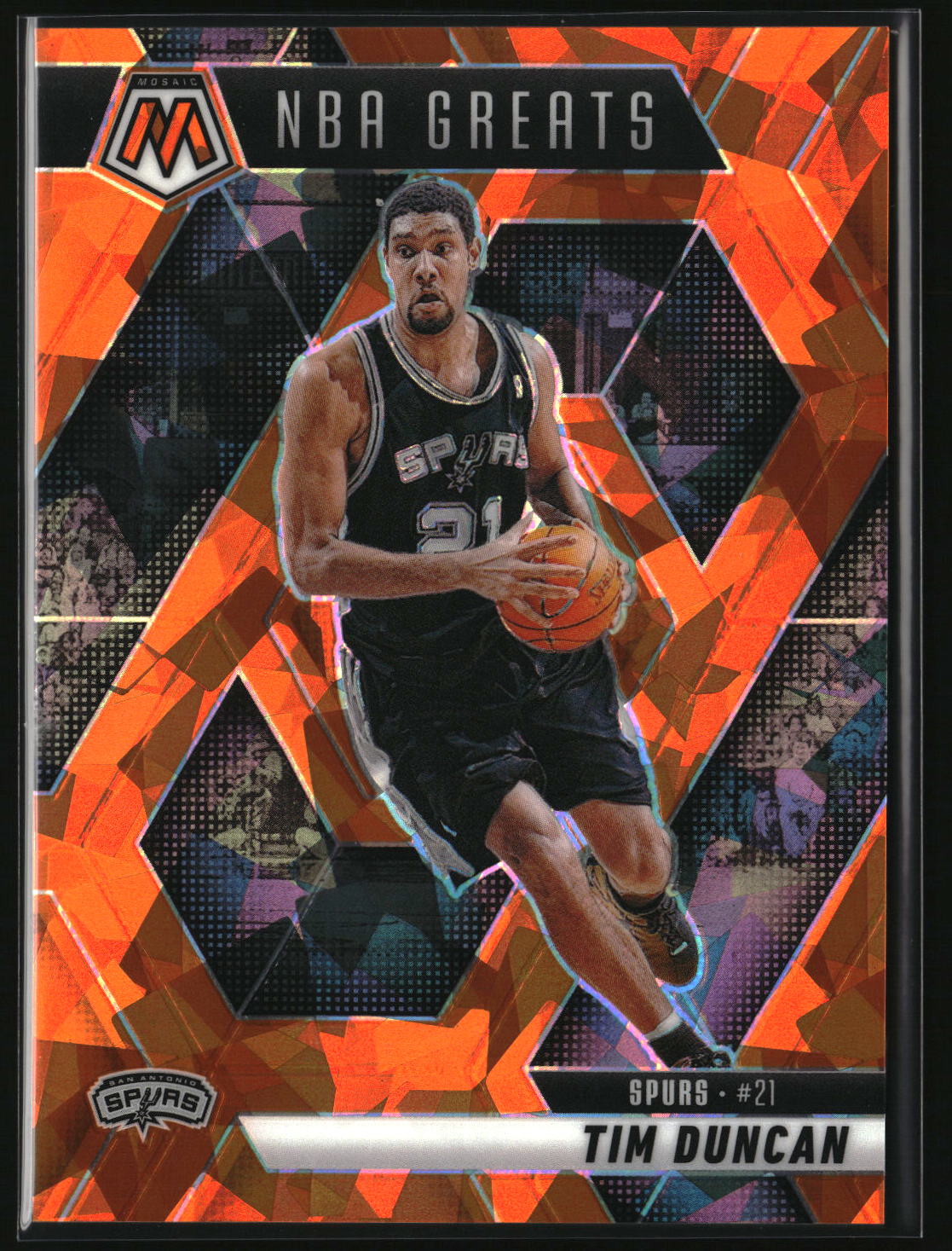 Tim Duncan 2024-25 Panini Mosaic Orange Ice Mosaic #291 #/49