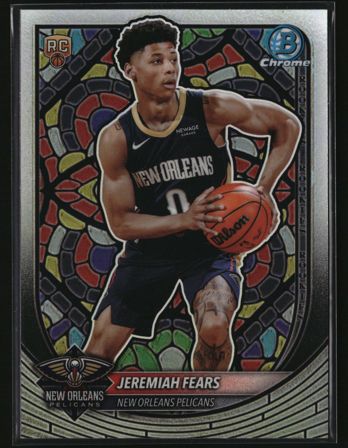 Jeremiah Fears 2025-26 Bowman Etched In Glass Variations #NBE-7