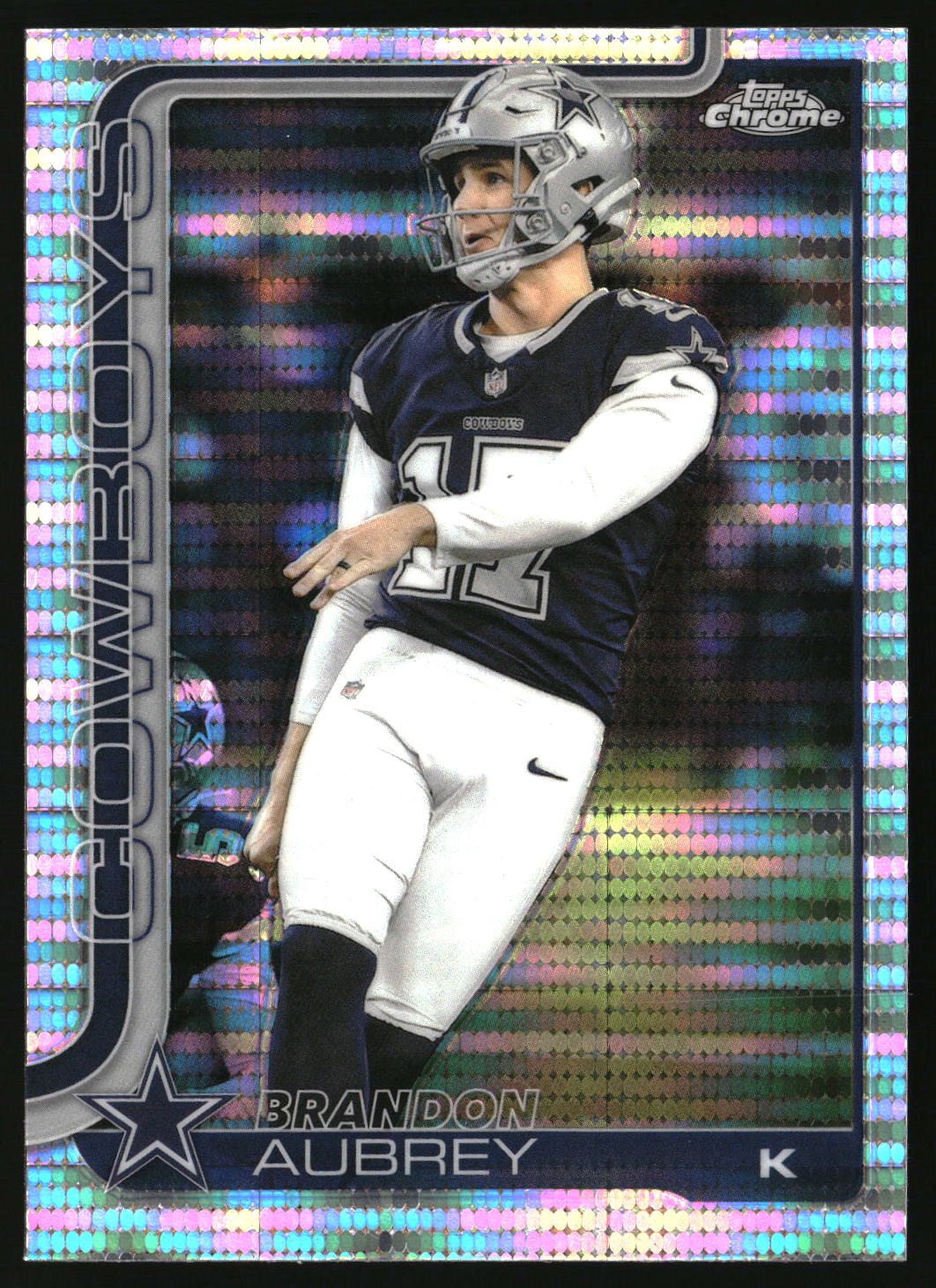 Brandon Aubrey 2025 Topps Chrome Pulsar Refractor #81