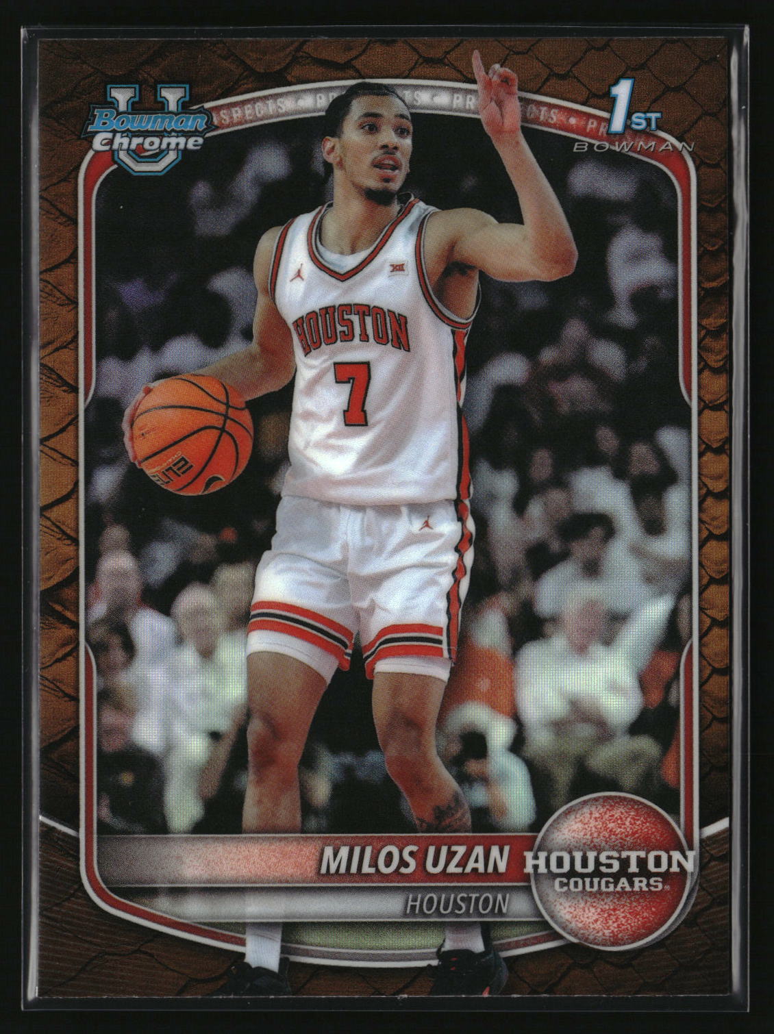 Milos Uzan 2025-26 Bowman Chrome Prospects Reptilian Refractor #BCP-40