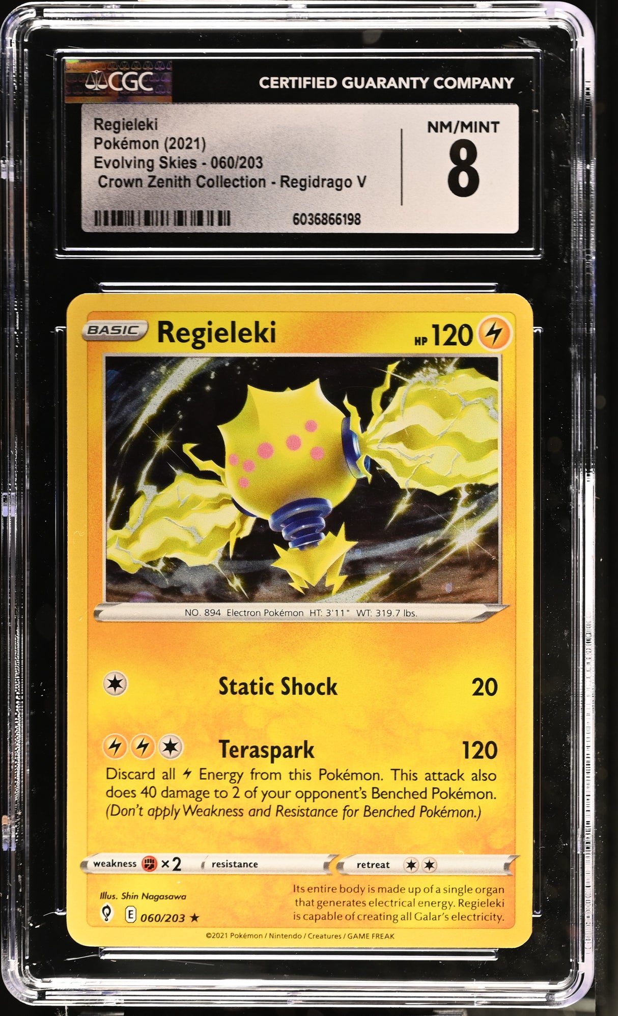 Regieleki SWSH07: Evolving Skies #060/203 CGC 8