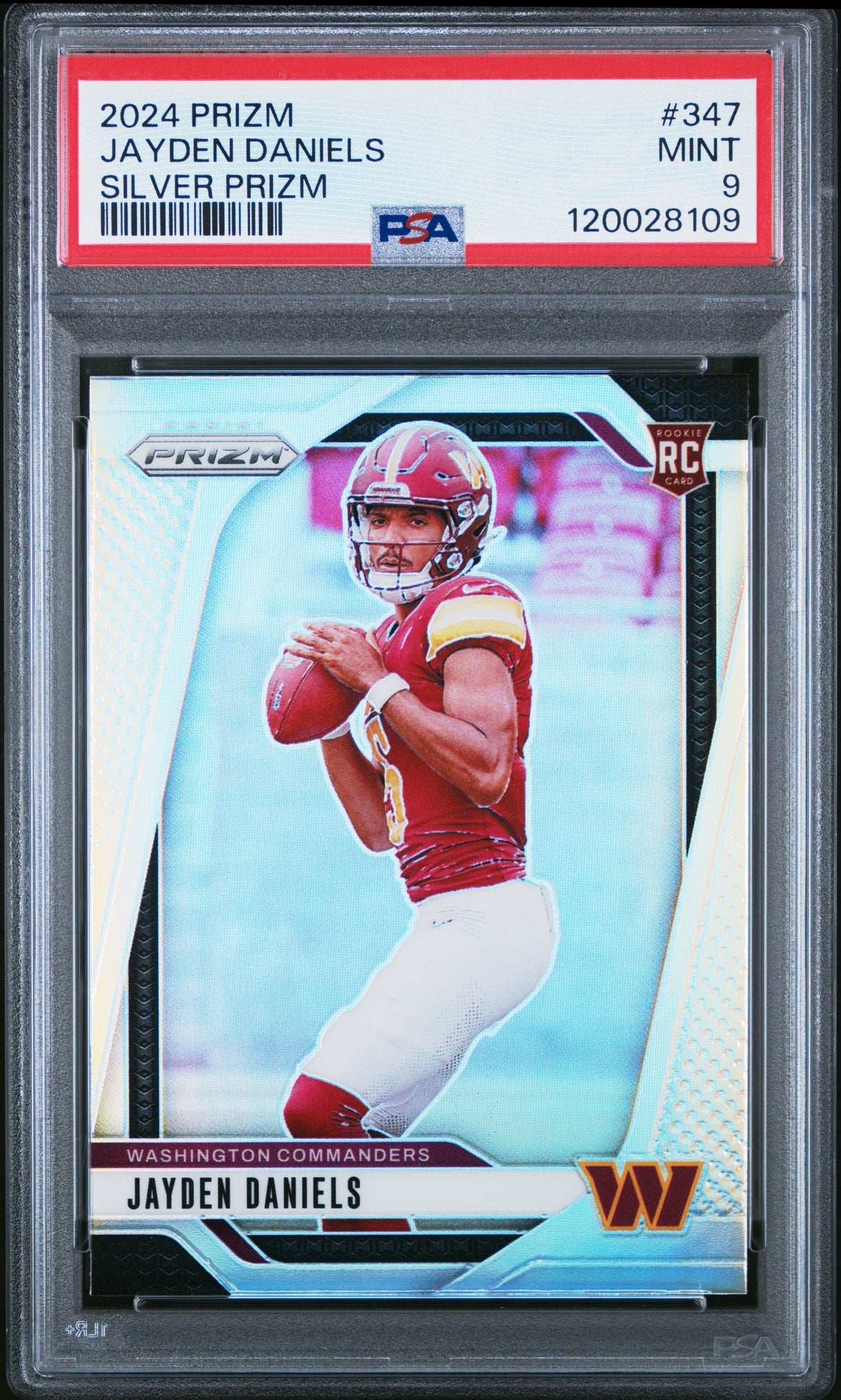 Jayden Daniels 2024 Panini Prizm Silver #347 PSA 9