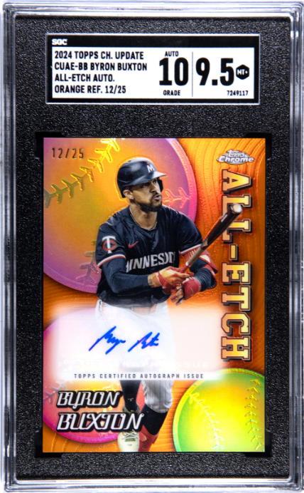 Byron Buxton 2024 Topps Chrome All-Etch Autographs Orange #CUAE-BB #/25 SGC 9.5