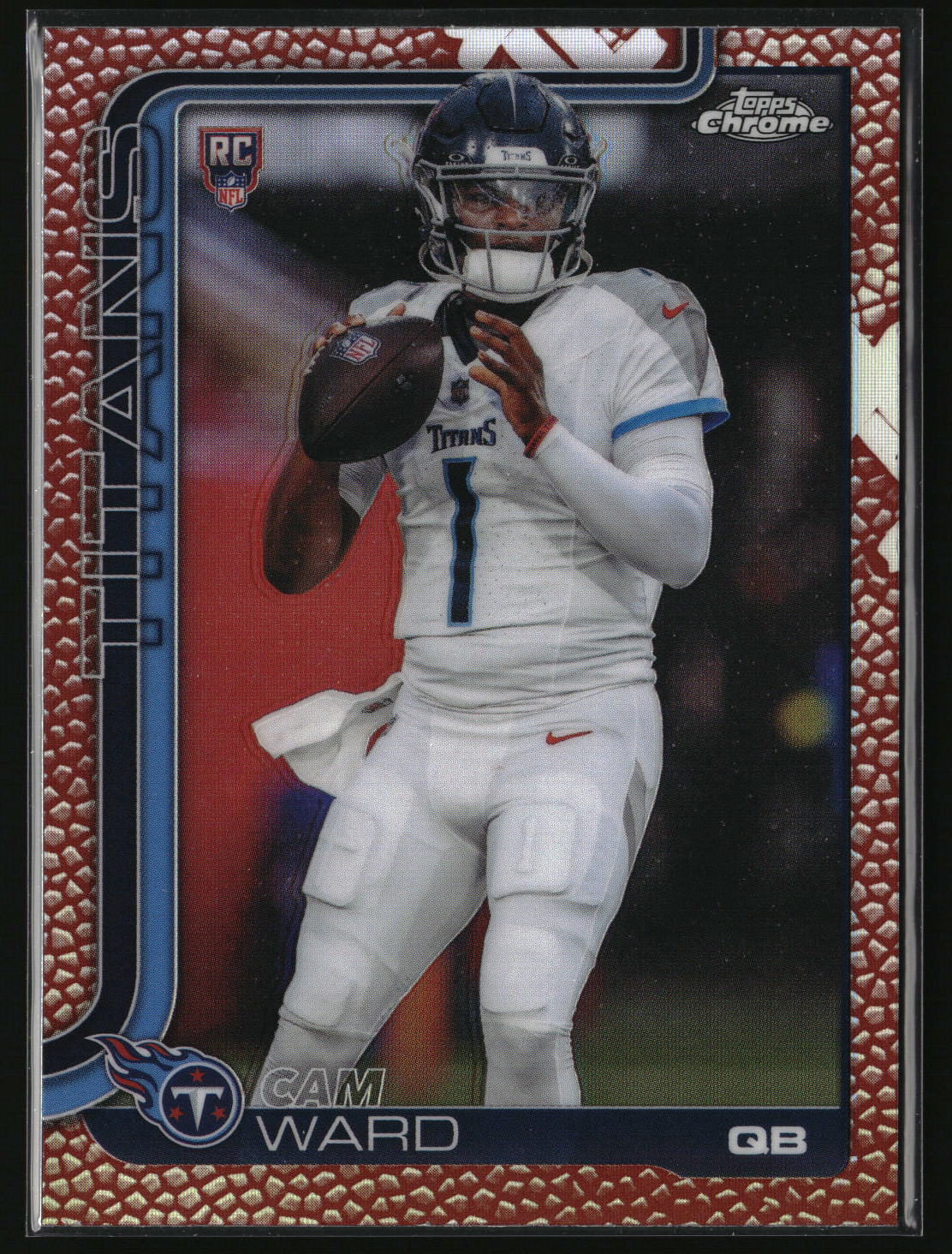 Cam Ward 2025 Topps Chrome Football Leather Refractor #314