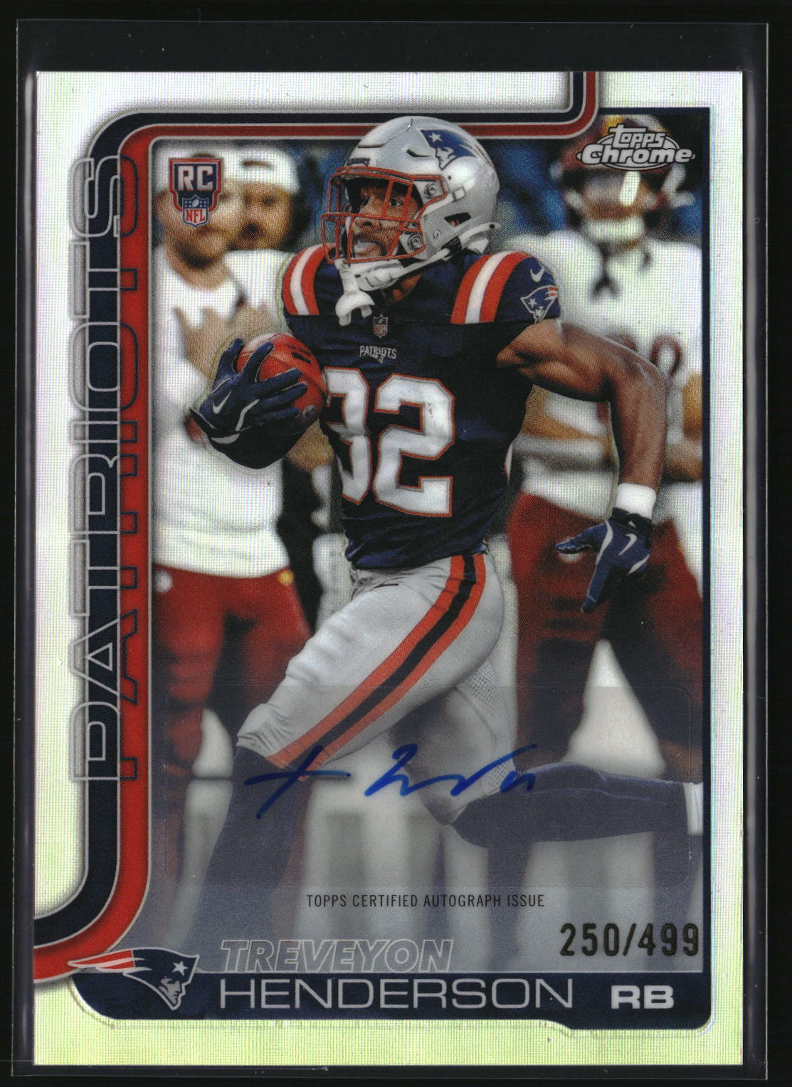 TreVeyon Henderson 2025 Topps Chrome Rookie Autographs Refractor #RA-THE #/499
