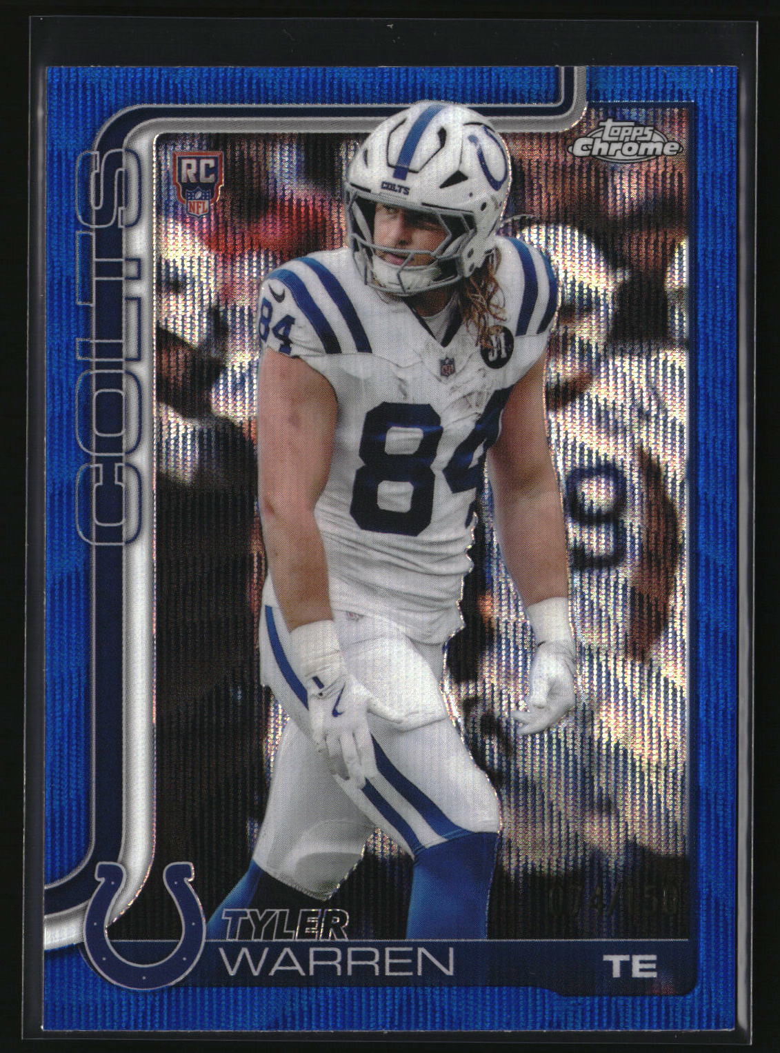Tyler Warren 2025 Topps Chrome Blue Wave Refractor #346 #/150