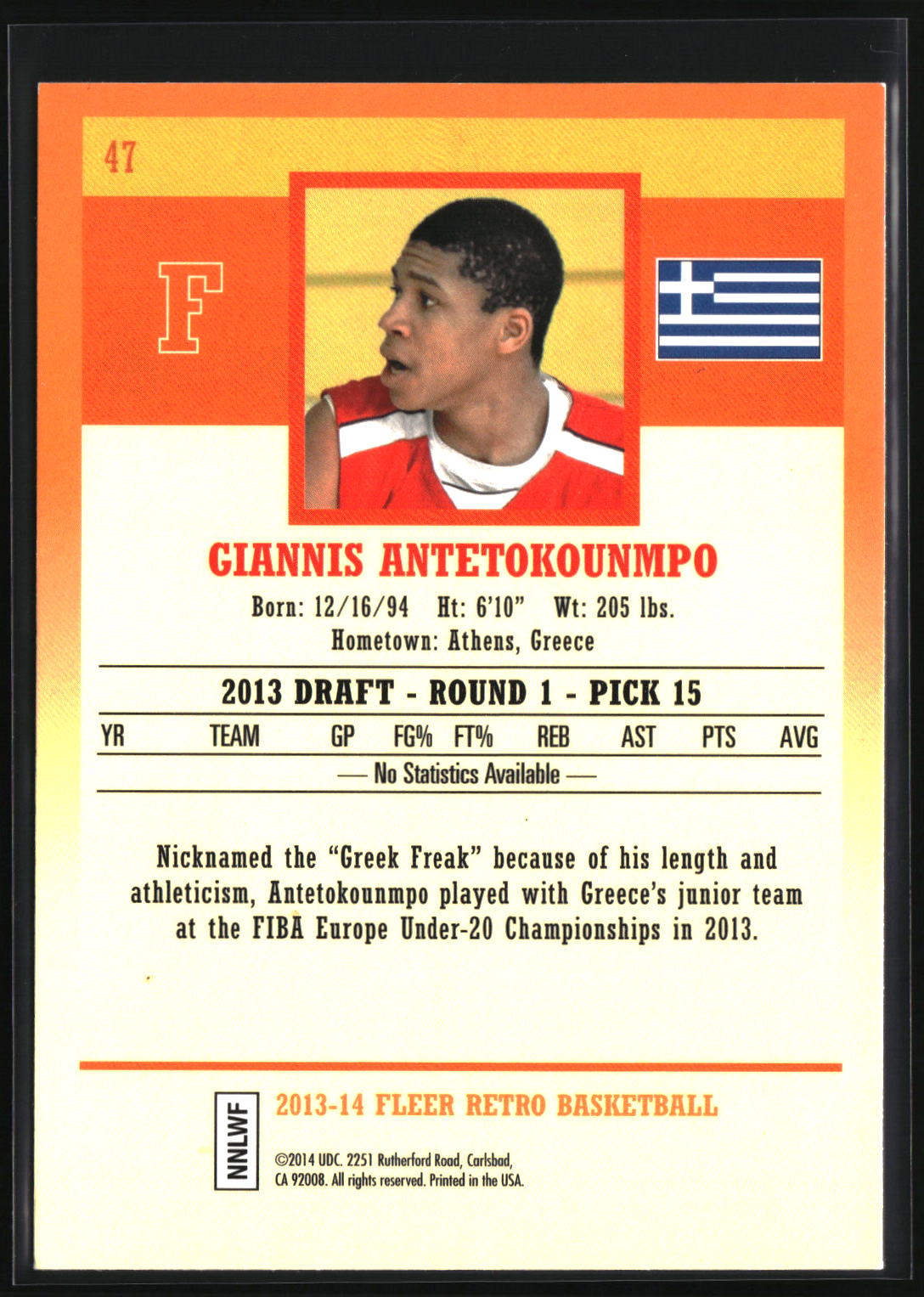 Giannis Antetokounmpo 2013-14 Fleer Retro #47