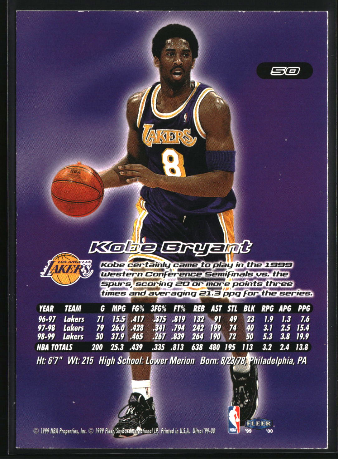 Kobe Bryant 1999-00 Ultra #50