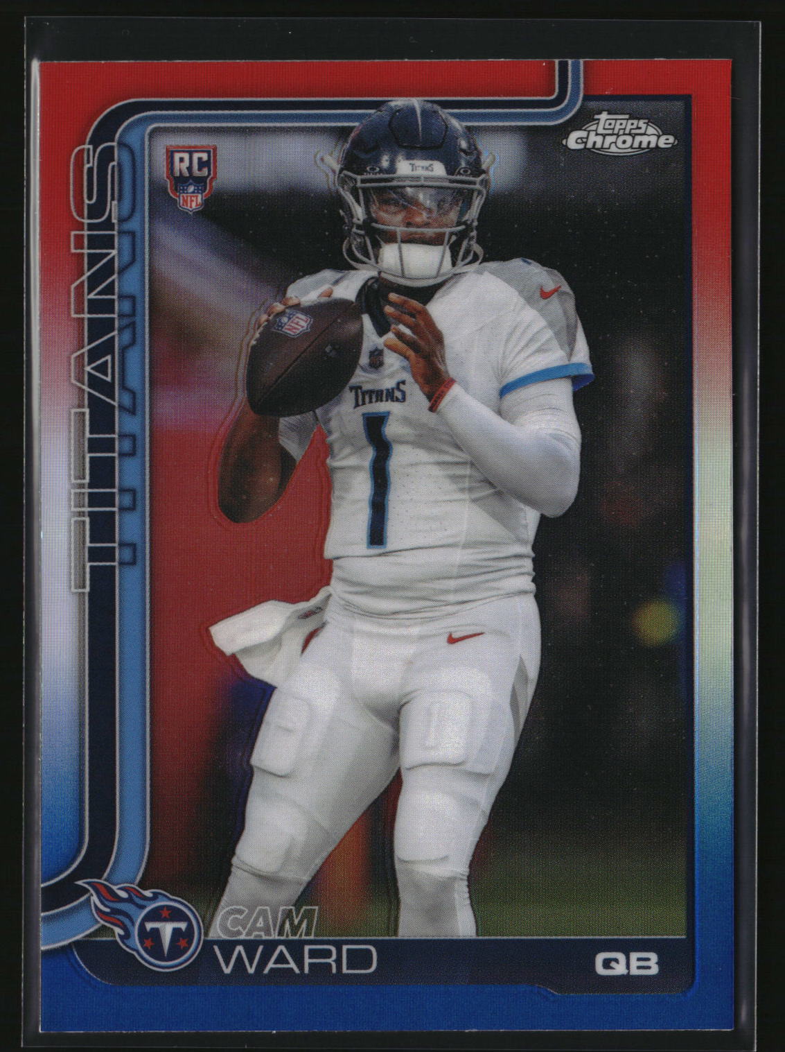 Cam Ward 2025 Topps Chrome Red White and Blue Refractor #314